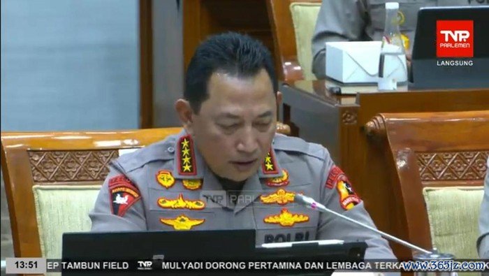 Kapolri Jenderal Listyo Sigit Prabowo dalam rapat di DPR