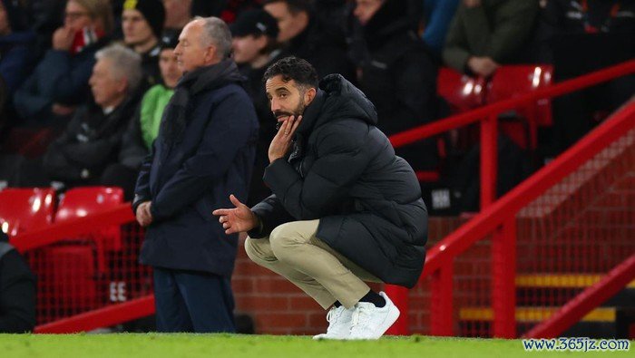 MANCHESTER, ENGLAND - NOVEMBER 28: Manchester United manager Ruben Amorim during the UEFA Europa League 2024/25 League Phase MD5 match between Manchester United and FK Bodo/Glimt at Old Trafford on November 28, 2024 in Manchester, England. (Photo by Marc Atkins/Getty Images)